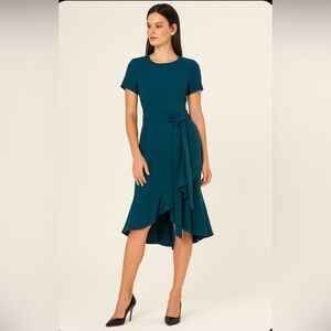 Calvin Klein Teal High Low Dress